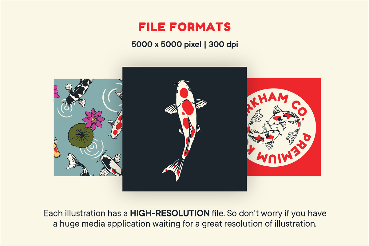 Koi Fish Japanese Carp Illustration, an Illustration by ARQAM Studio (Photo 5 of 10)