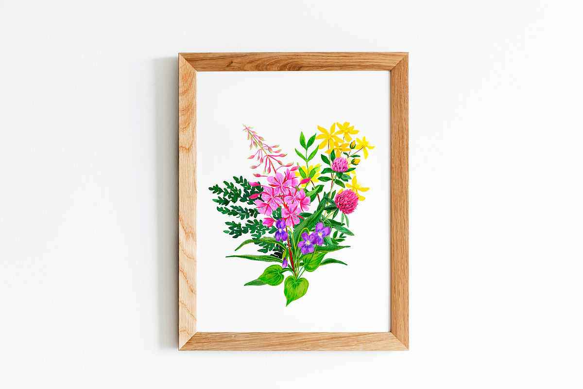 Field Watercolor Flowers, an Object Graphic by JSolomatina (Photo 3 of 5)