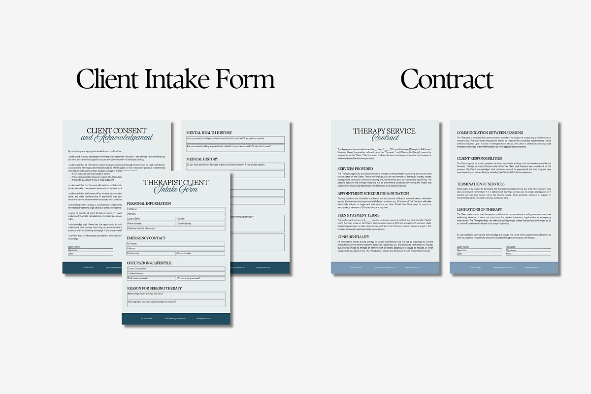 Therapy Onboarding Forms, a Stationery Template by Anna Design Studio (Photo 3 of 9)