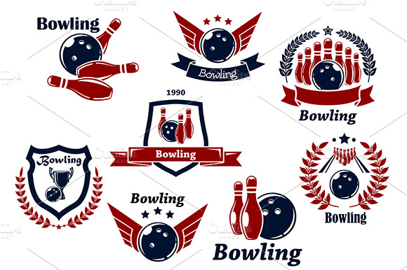 Bowling sports emblems and symbols preview 2