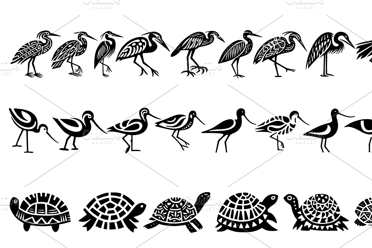 Vintage Animals and Fish Folk Art, an Illustration by devastd (Photo 24 of 30)