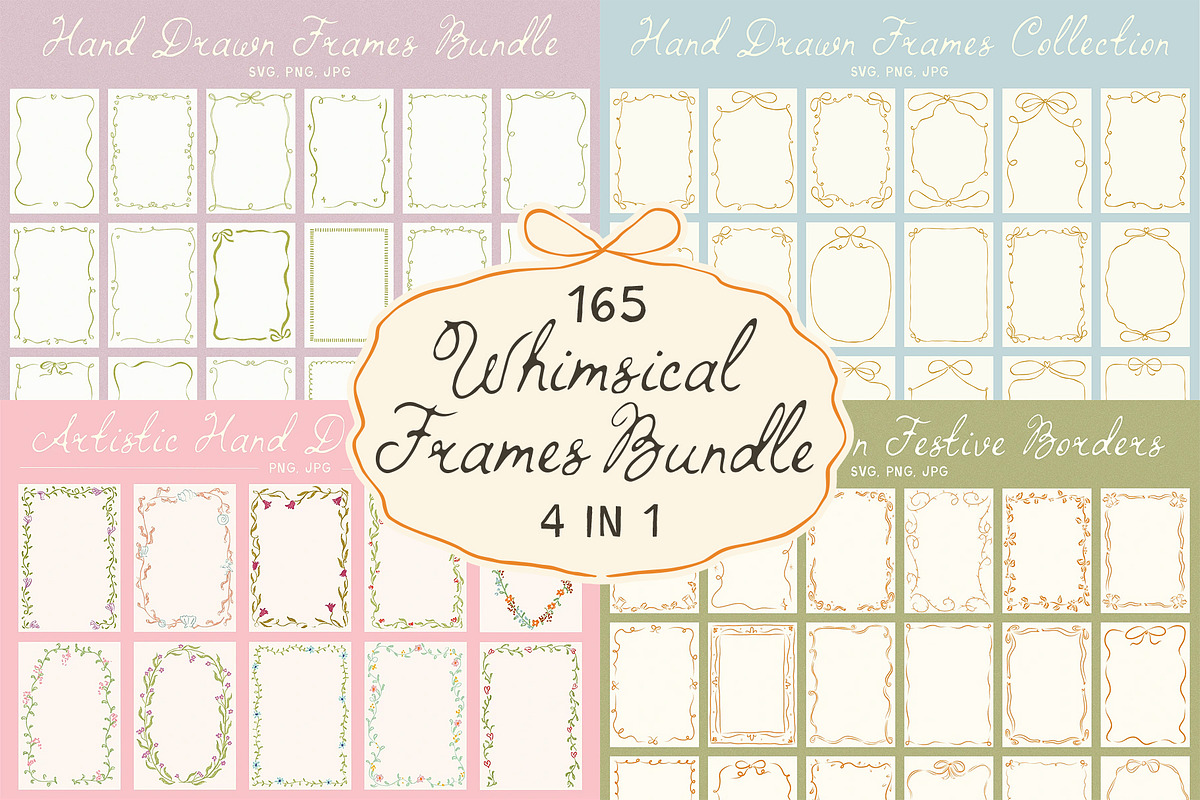 Whimsical Frames SVG Clipart Bundle, an Object Graphic by Ayya Studio (Photo 1 of 43)