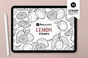 Lemon Fruit Procreate Brush Stamps, a Shape Add-On by MadliArt (Thumbnail 1 of 5)