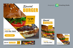 Burger Shop Web Banner Set