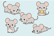 Cute Cartoon Mouse Character Set, an Animal Illustration by Artpon Illustration (Thumbnail 1 of 3)