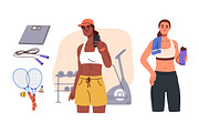 Sports equipment, people in gym set, a Sport Illustration by Good Studio (Thumbnail 3 of 3)
