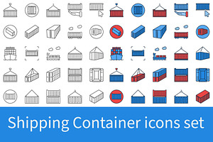 Shipping Container icons set, an Icon by VenomousVector