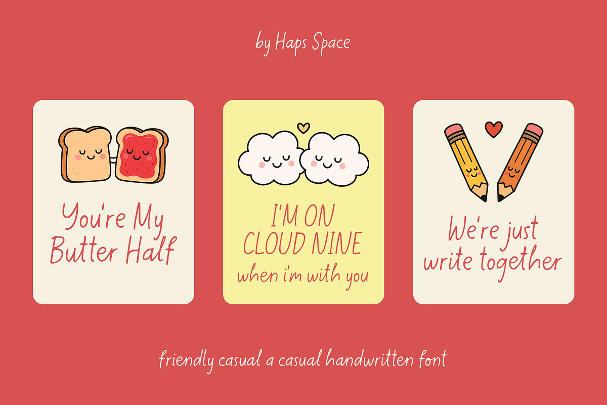 Friendly Casual Handwritten, a Handwritten Font by Haps Space (Photo 2 of 8)