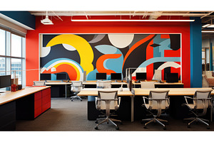 modern pop art office ai generated, an Arts & Entertainment Photo by pikepicture