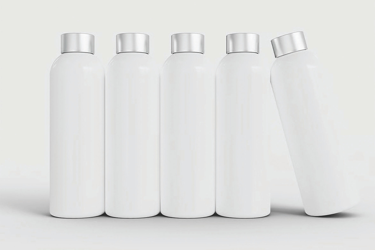 Stainless Steel Bottles Mockup, an Advertising Mockup by skybluecreative (Photo 3 of 3)