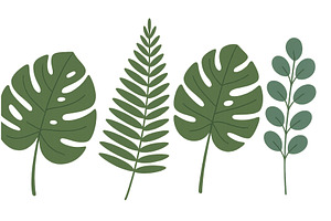 Tropical green leaves arranged in a, an Illustration by ZinetroN
