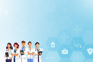 Medical team doctors background, a Healthcare Illustration by Yayasya