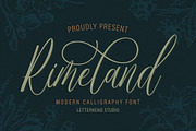 Rimeland - Modern Calligraphy, a Font by Letterhend Studio (Thumbnail 1 of 9)