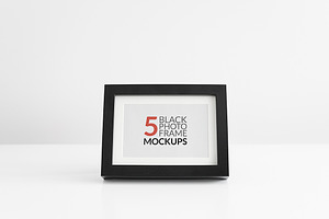 5 Black Photo Frame Mockups