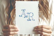Blue monogram typeface crest initial, a Decorative Illustration by GrafikBoutique (Thumbnail 3 of 3)