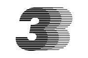 Number 3 speed motion lines logo, a Branding & Logo Template by Leksono (Thumbnail 2 of 2)