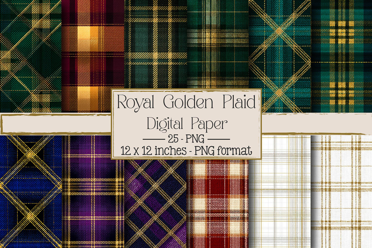 Royal Golden Plaid Patterns, an Illustration by DreamPrint404 (Photo 1 of 4)