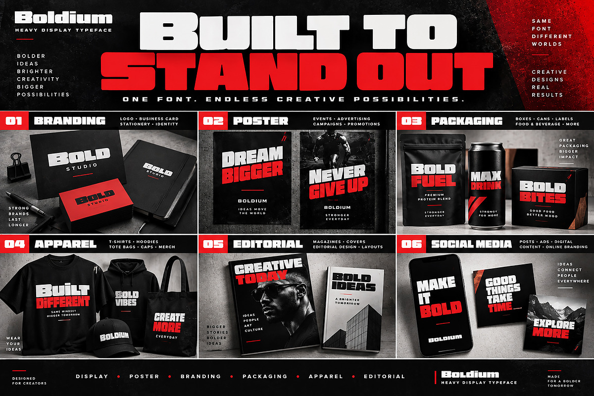 Boldium – Ultra Bold Display Font, a Slab Serif Font by Wow Magic (Photo 2 of 5)
