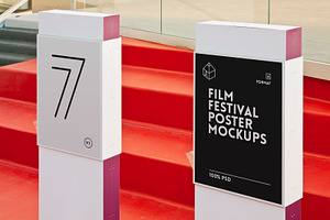 4 Film Movie Theatre Poster Mock-Ups