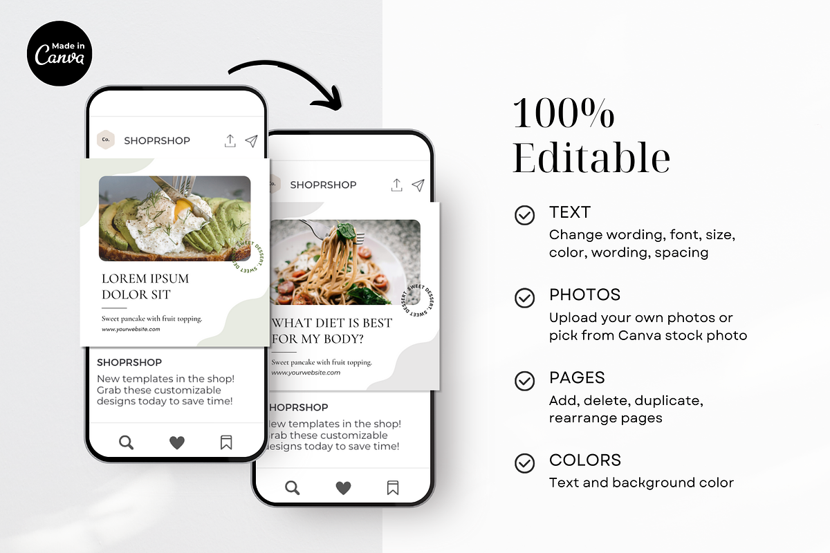 Food Instagram Post Template, a Social Media Template by ShopRShop (Photo 5 of 10)