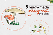 Woodland Mushroom Watercolors, an Illustration by plaidGecko (Thumbnail 4 of 8)