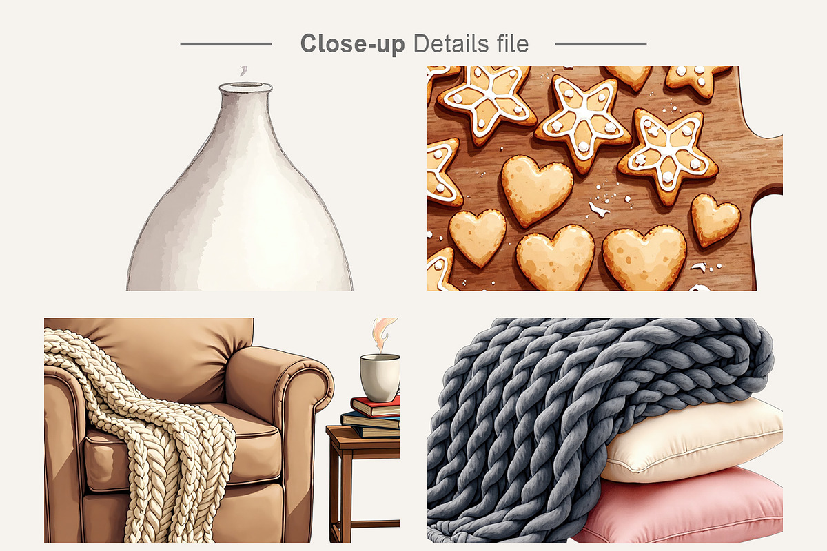 Cozy Winter Hygge Watercolor Clipart, an Illustration by Artnoy (Photo 4 of 8)