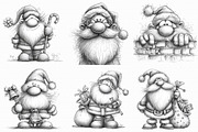 Santa Sketch,Christmas Clipart, an Illustration by Libby Wishes (Thumbnail 8 of 9)