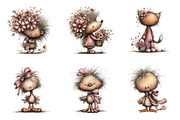 Whimsical spring back view animals, an Illustration by SinaCreation (Thumbnail 3 of 11)