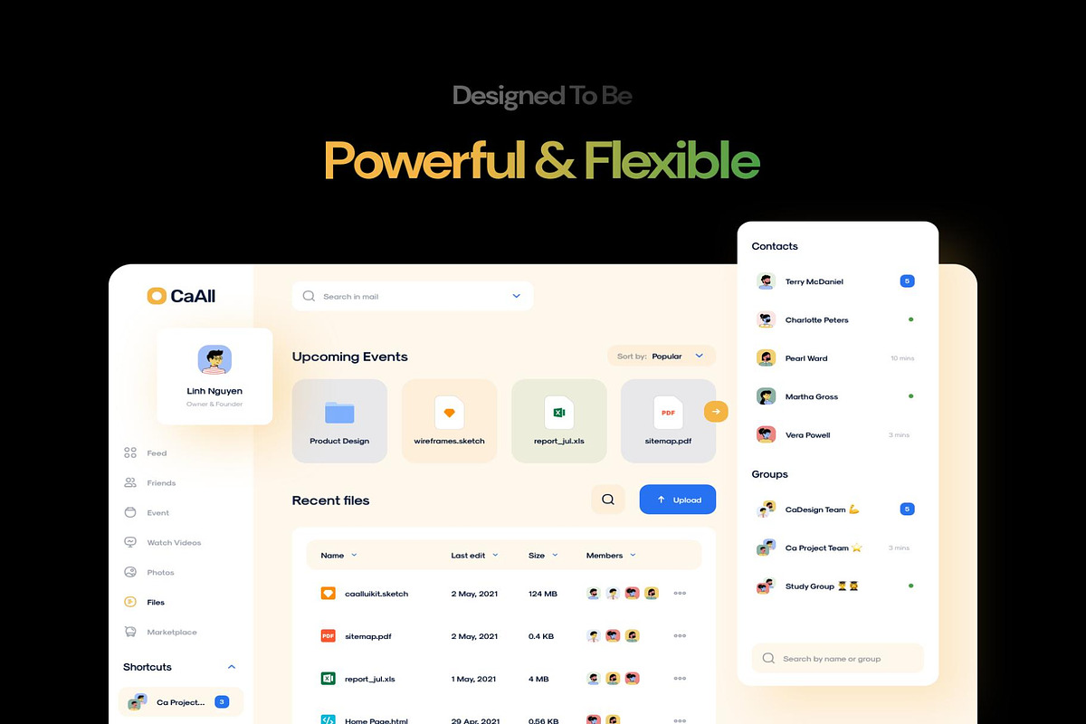 CaAll Dashboard & App UI Kit, an UI Kit Template by Creative Perspective (Photo 8 of 8)