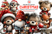 Festive Woodland Christmas Clipart, an Illustration by cherrydesign (Thumbnail 1 of 4)