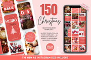Red Christmas Instagram Templates, a Social Media Template by SunshineStudioBoutique (Thumbnail 1 of 8)