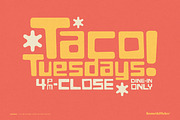 KutOut - A Fun & Funky Font, a Sans Serif Font by Komet & Flicker (Thumbnail 7 of 12)