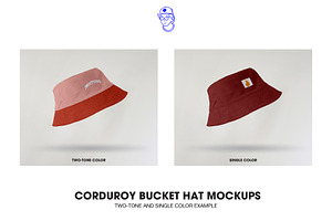 Corduroy Bucket Hat Mockups