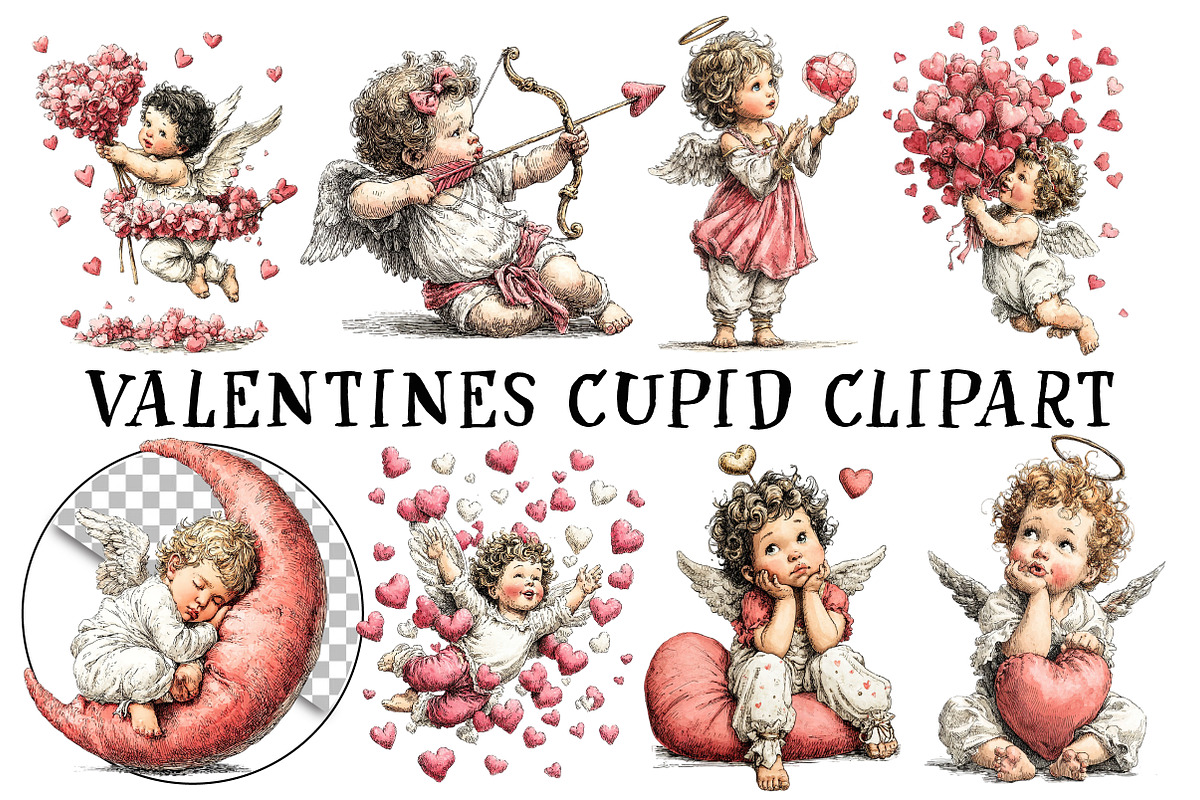 Valentines Cupid Clipart, an Illustration by OK Design (Photo 2 of 6)