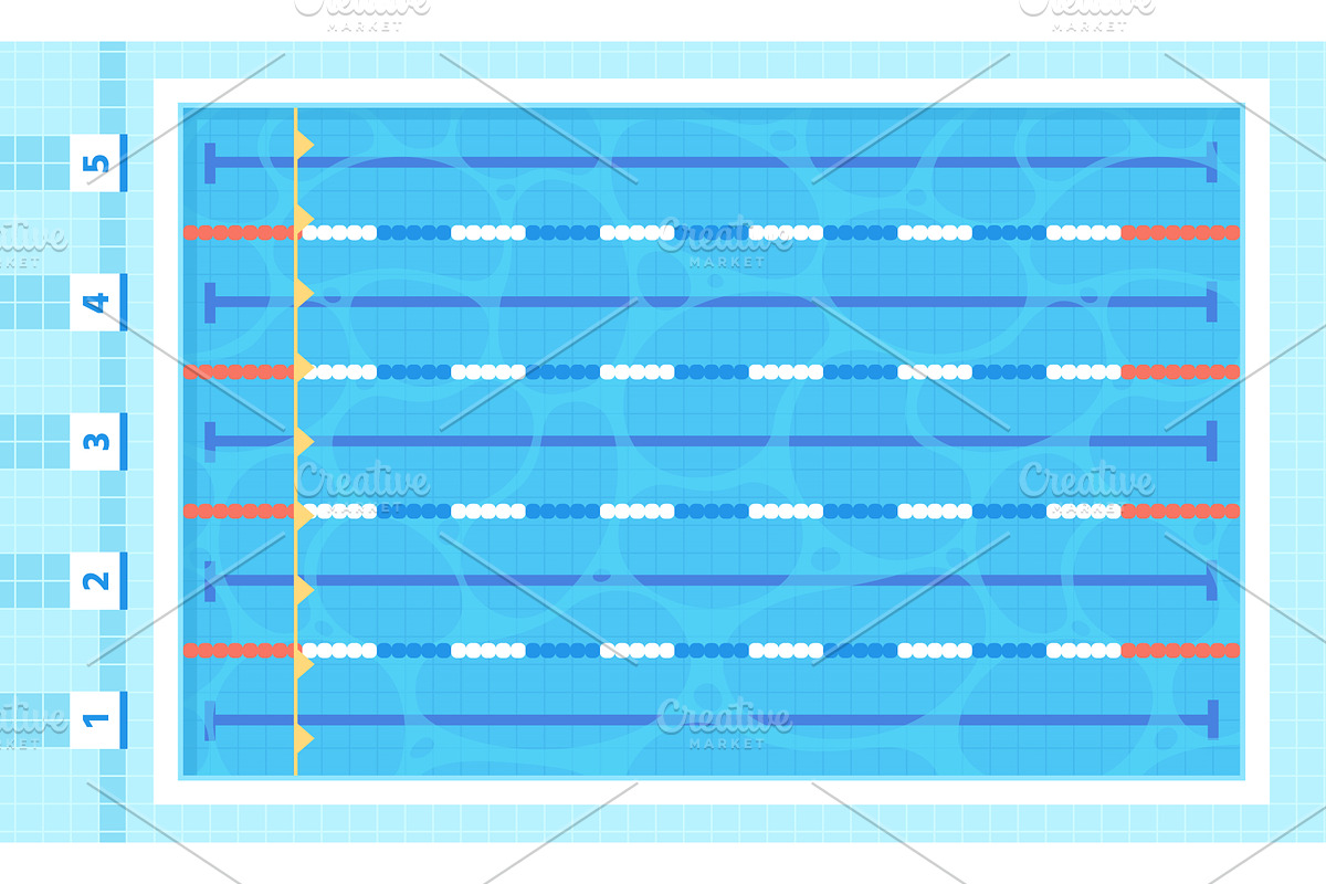 Sport swimming pool. Cartoon olympic, a Sport Illustration by LadadikArt
