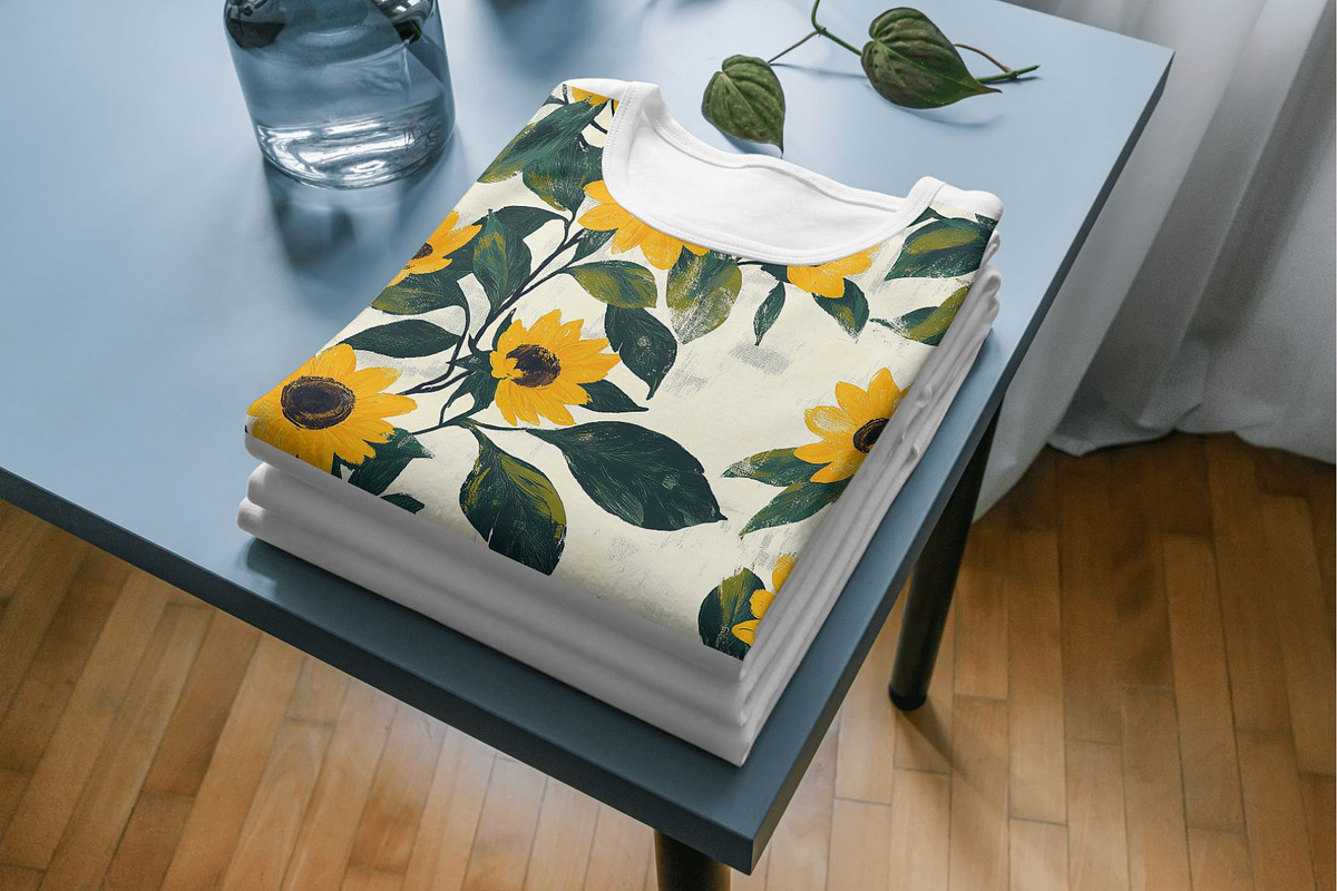 12 Joyful Sunflower Seamless Pattern, a Pattern Graphic by Inknfolly (Photo 4 of 7)