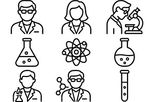 Collection of vector line icons, an Illustration by ZinetroN