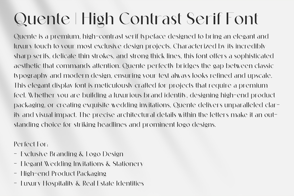 Quente - Luxury Elegant Serif Font, a Serif Font by OWPictures (Photo 9 of 10)