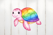 Pink Sea Turtle Clipart PNG, an Illustration by Watercolor design (Thumbnail 4 of 6)