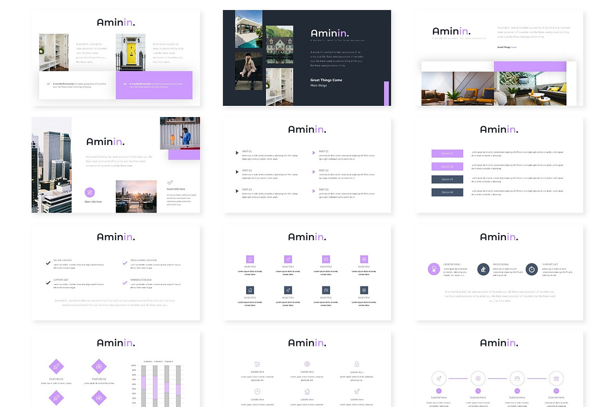 Aminin - Powerpoint Template, a Presentation Template by AQR Studio