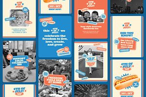 4th of July Instagram Templates, a Social Media Template by Supanium Studio