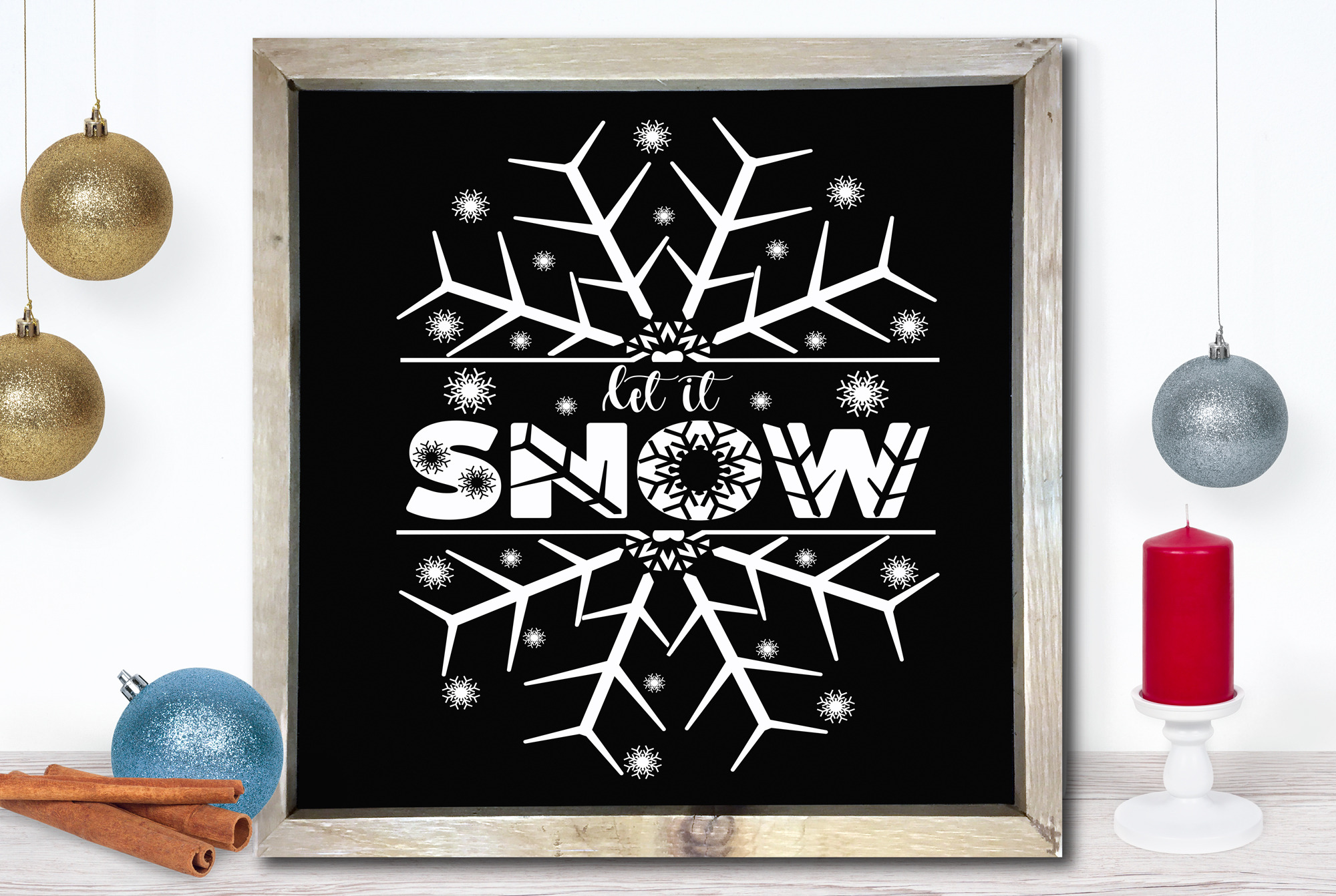 Let it Snow Cut File, a Decorative Illustration by Graphic House Design P.C