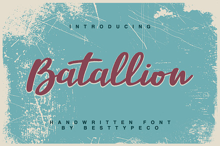 Battalion, a Handwritten Font by Besttypeco