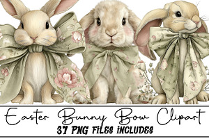 Easter Bunny Bow Clipart, an Illustration by DreamArtGraphic