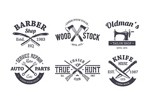 Crafts Emblems Vector Set