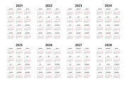 Calendar 2021, 2022 and 2028, a Work Illustration by Volyk (Thumbnail 1 of 5)