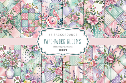 Watercolor Patchwork Blooms