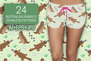 Australian Animals Seamless Patterns