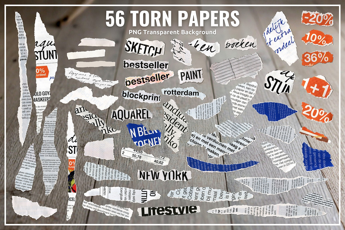 Newspaper Clippings Torn Papers PNG, an Object Graphic by ilonitta (Photo 7 of 7)
