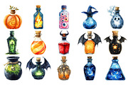 Halloween Potion bottle Clipart Set, an Illustration by Craft Nest (Thumbnail 2 of 4)
